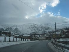 Incipiente nevada en la zona oriental de Asturias, en la zona de los Picos de Europa