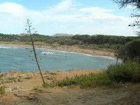 Playa del Moli del Rec desde el promontorio que la separa de la playa del Portixol